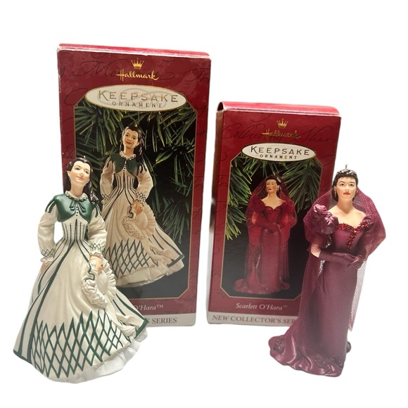 Hallmark Keepsake Set of 2 Scarlett O’Hara Holiday Ornaments 1997, 1999. - Picture 1 of 12